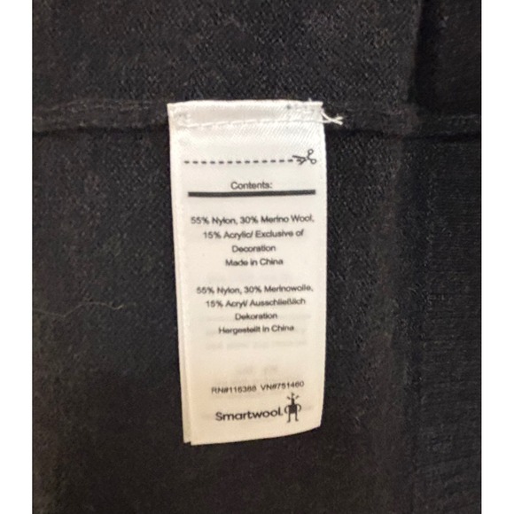 Smartwool Mens Merino Wool Blend Quarter Zip Sweater Charcoal Gray Large - Picture 5 of 6